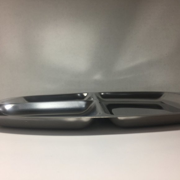 Vintage Danish Stainless Three Compartment Tray - Picture 3 of 15